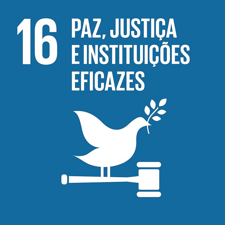 Ícone oficial do ODS 16: Paz, Justiça e Instituições Eficazes