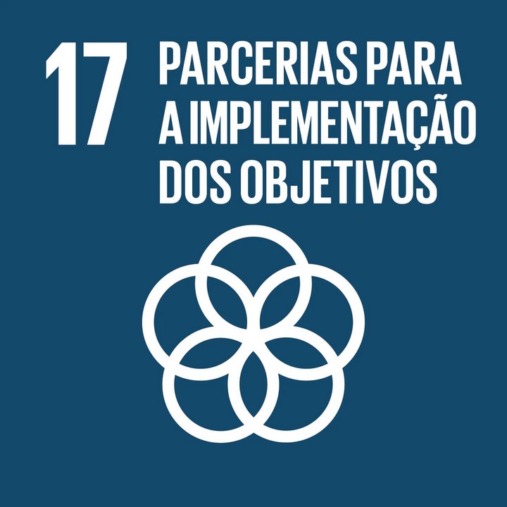 Ícone oficial do ODS 17: Parcerias e Meios de Implementação